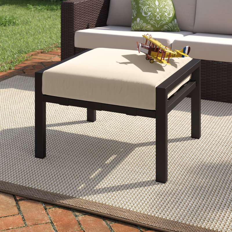 Andover Mills™ Abordale Metal Outdoor Ottoman with Sunbrella® Cushion & Reviews Wayfair
